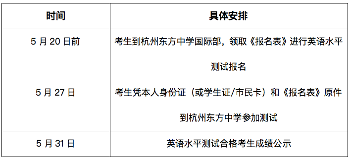 考試時(shí)間安排